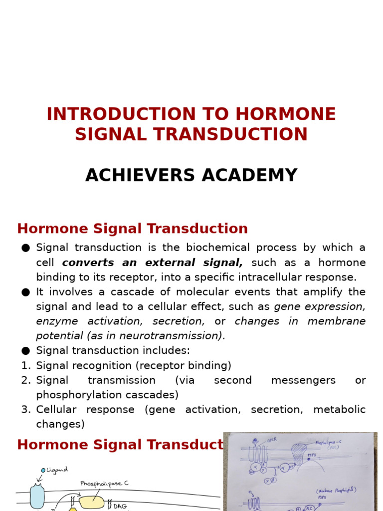 Hormone Signal Transduction Overview | PDF | Signal Transduction | Cell ...