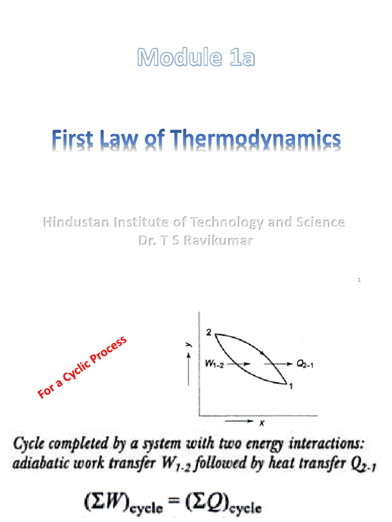 Module 1 Basics And First Law Pdf