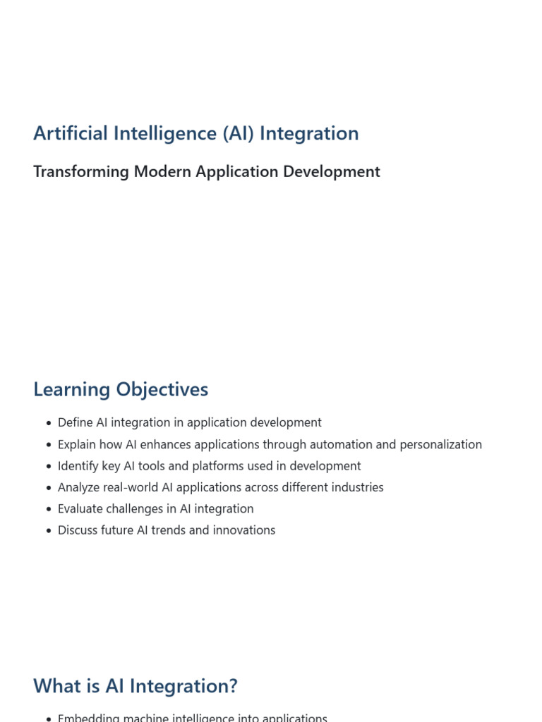 Module 3 Chapter 2 Artificial Intelligence AI Integration | PDF ...