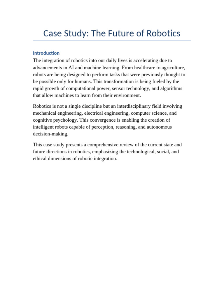 Future Trends in Robotics Integration | PDF | Robotics | Robot