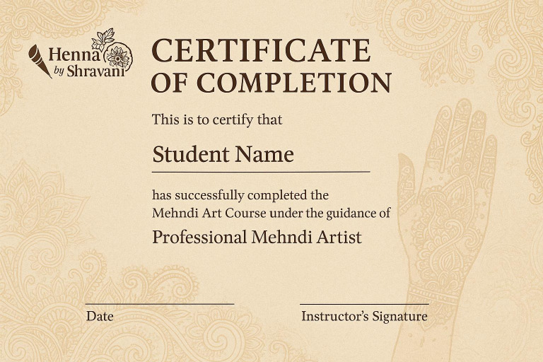 Final Mehndi Certificate Design | PDF