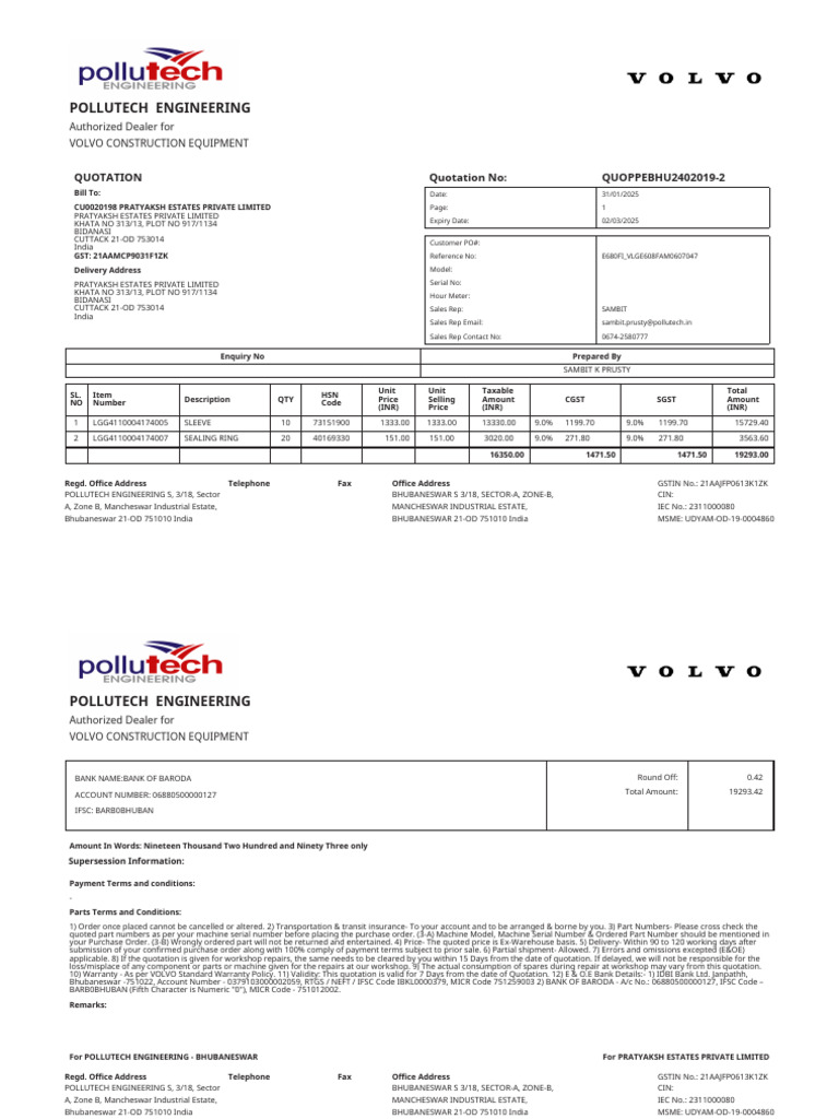 Pollutech Engineering Quotation Details | PDF