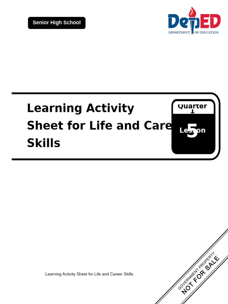 SHS LCS Q1 Las Le5 | PDF | Curriculum | Intention