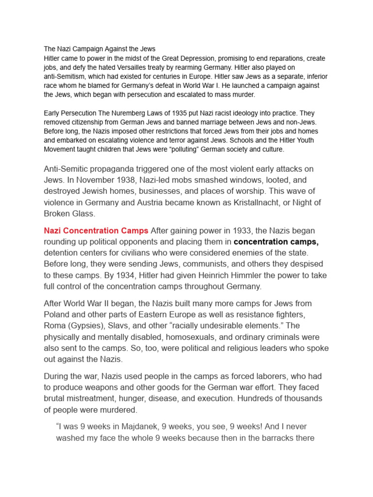 9.3 TEXT - The Holocaust | PDF | Nazi Germany | Resistance During World ...