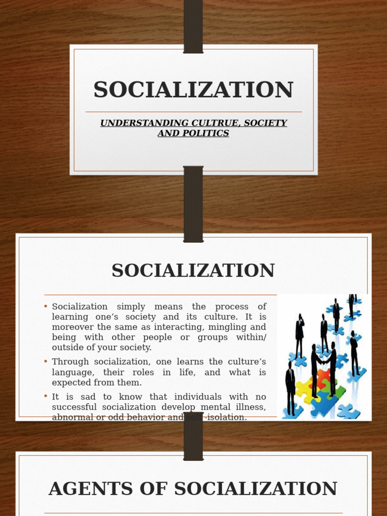 Socialization and Its Key Agents | PDF | Socialization | Psychological ...