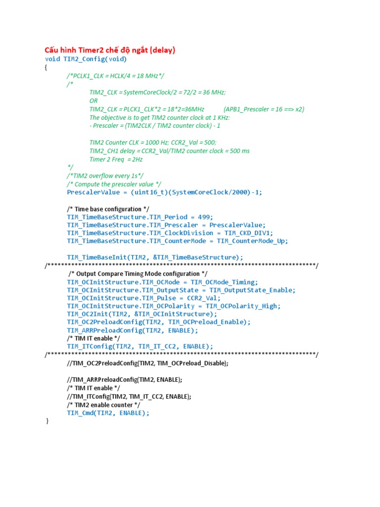 Timer2 Configuration for Interrupts | PDF