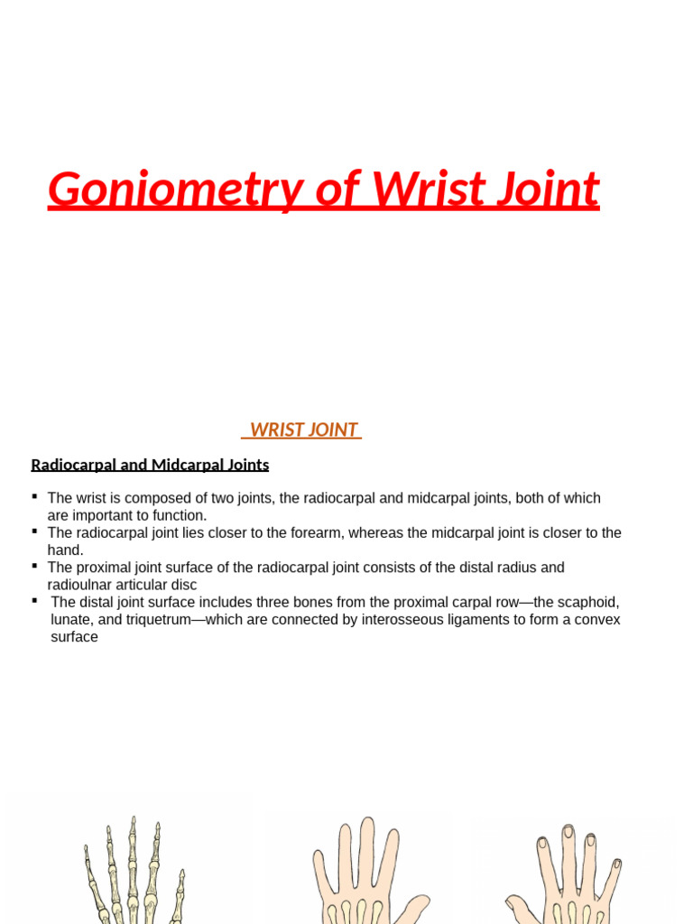 Wrist Goniometry Techniques and Norms | PDF | Anatomical Terms Of ...
