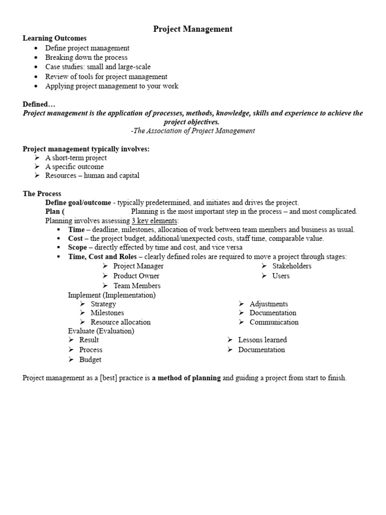 Essential Guide to Project Management | PDF