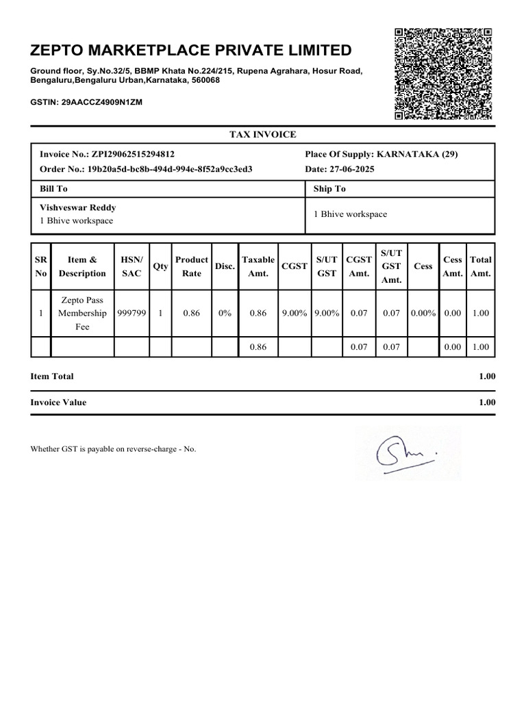 Zepto Invoice 1751018203254 1 | PDF