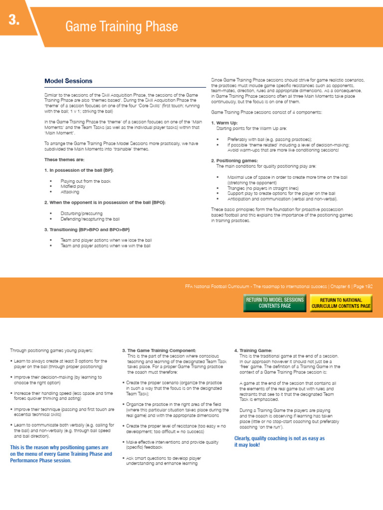 Game Training Phase Model Sessions | PDF | Defender (Association ...