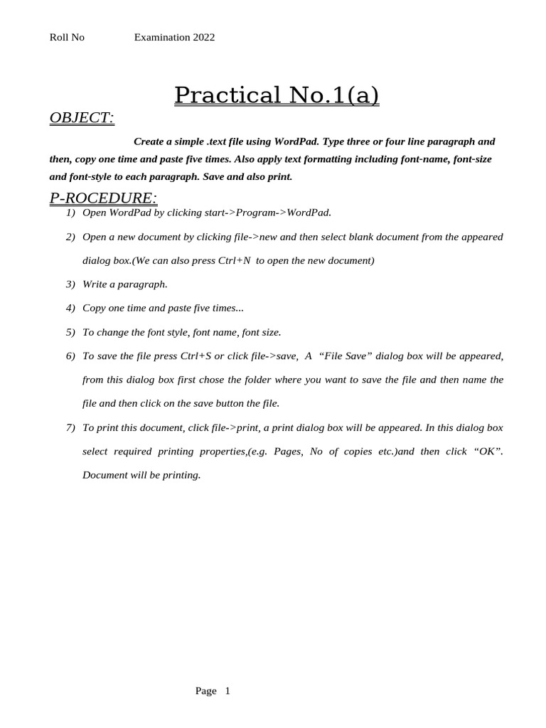 Word Processing Practical Exercises | PDF | Computer File | Computer ...