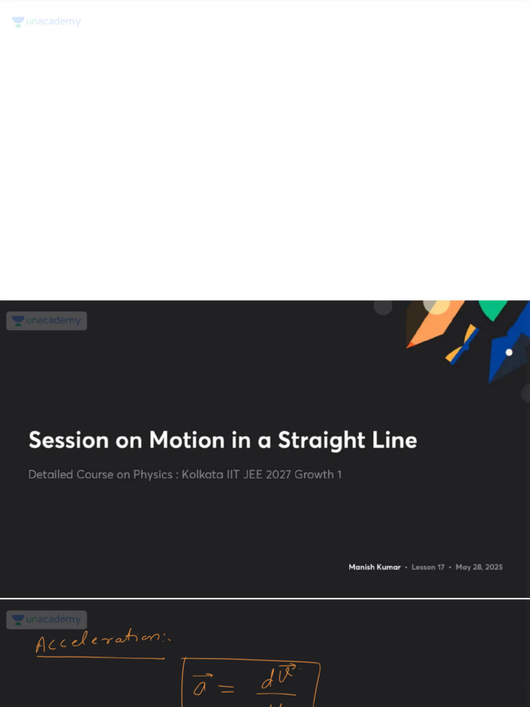 Session On Motion in A Straight Line | PDF