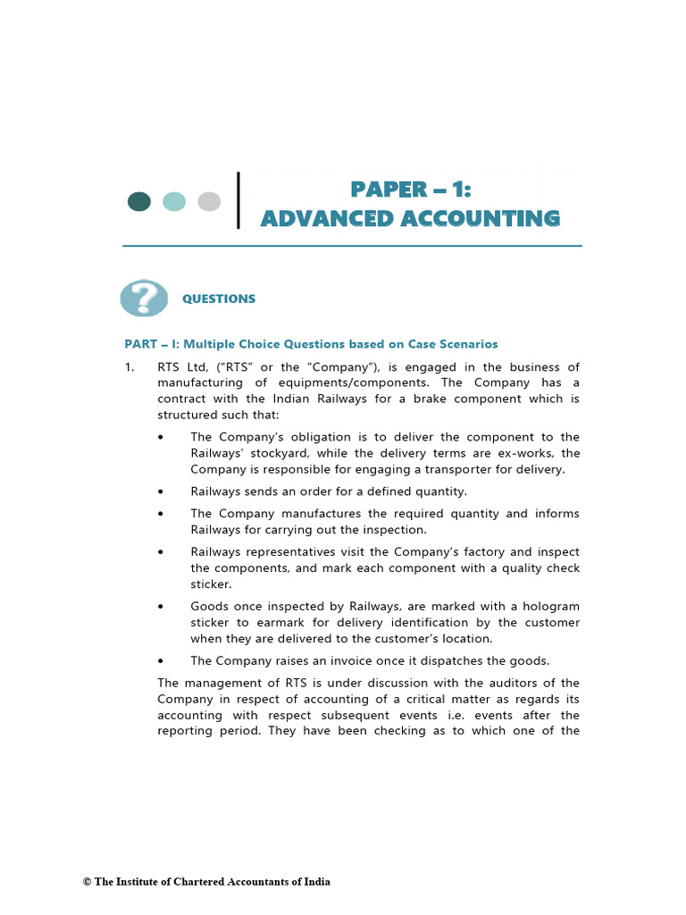CA Inter Adv Accounts RTP May 2024 Castudynotes Com | PDF | Equity ...