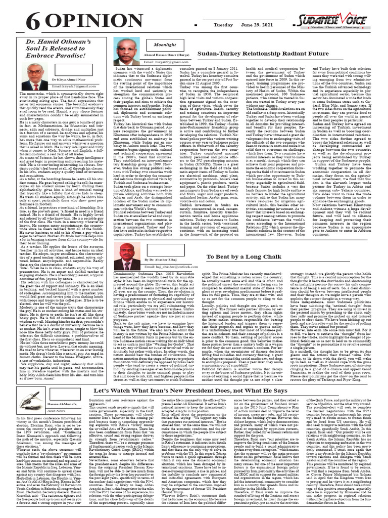 Opinion: Dr. Hamid Othman's Soul Is Released To Embrace Paradise! | PDF ...
