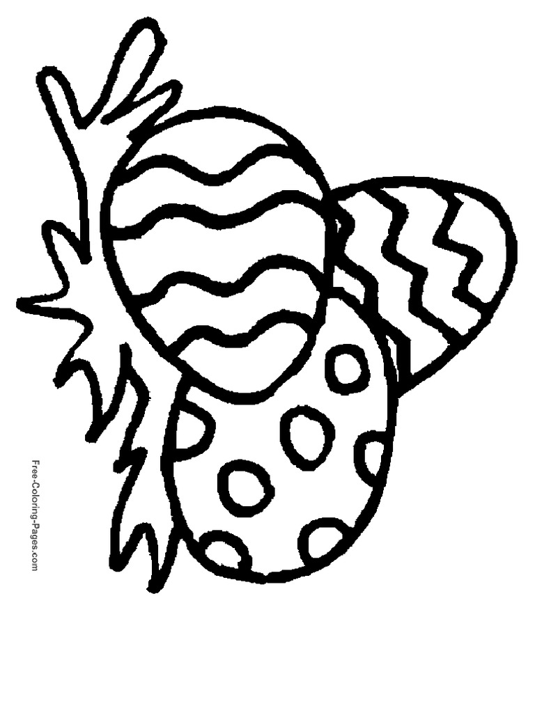Easter Coloring Sheet Eggs to Print and Color PDF