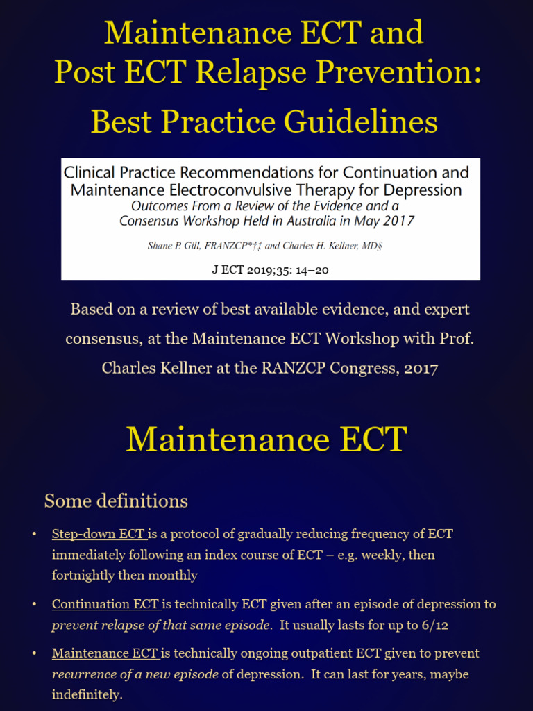 Maintenance ECT Best Practice Guidelines | PDF | Electroconvulsive ...