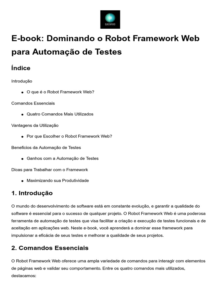 E Book+Tudo+Sobre+o+Robot+Framework+ +Final | PDF | Rede mundial de ...