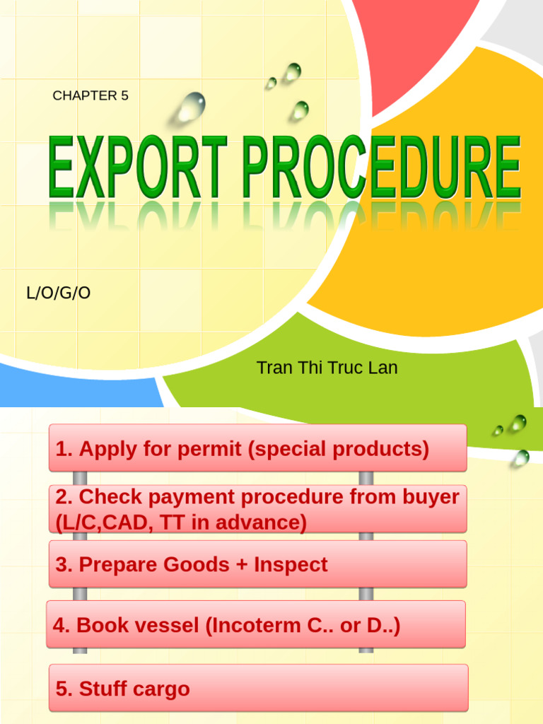 Chapter 5 - Export Procedure in Details | PDF | Supply Chain Management ...
