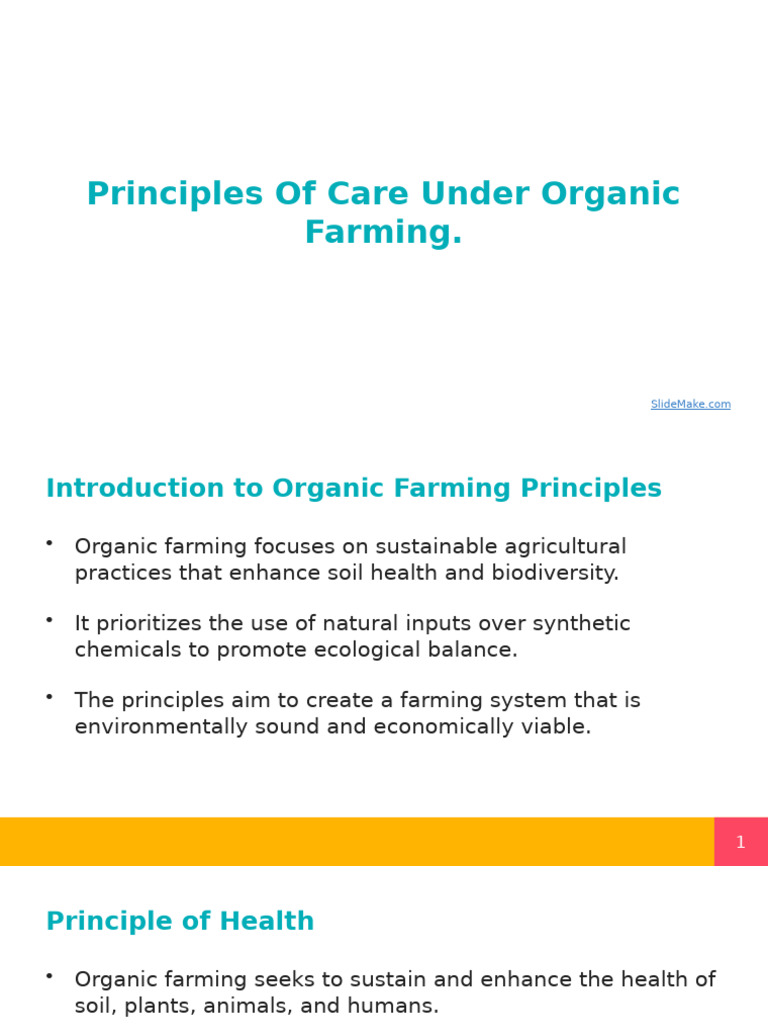 Principles of Care in Organic Farming | PDF | Organic Farming | Agriculture