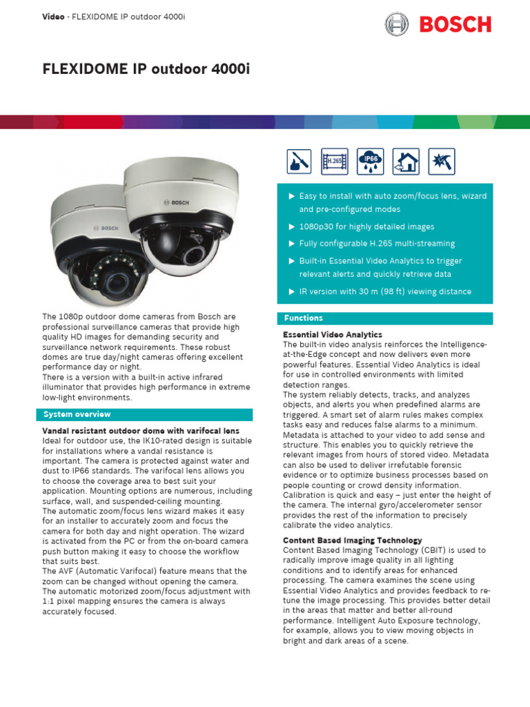 Bosch Flexidome IP 4000i Security Camera NDI-4502-A - Open Box