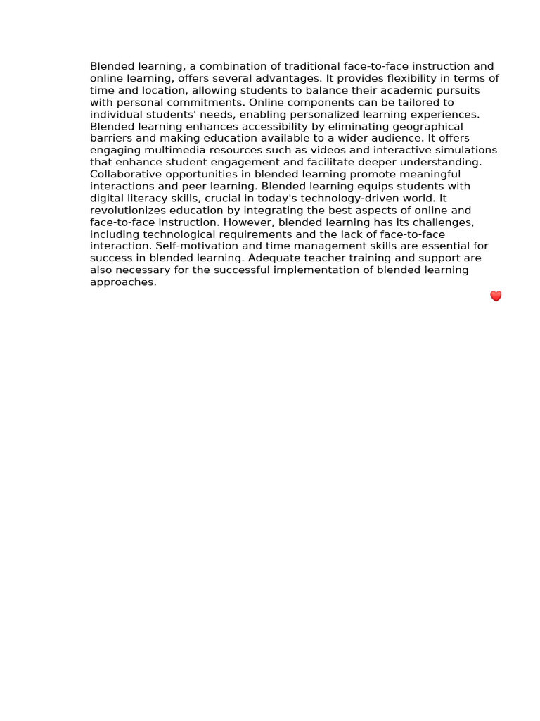 Advantages of Blended Learning | PDF
