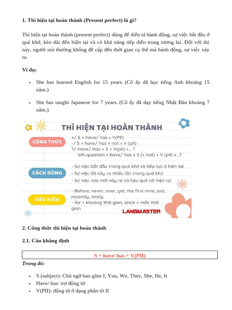 Thì HTHT | PDF