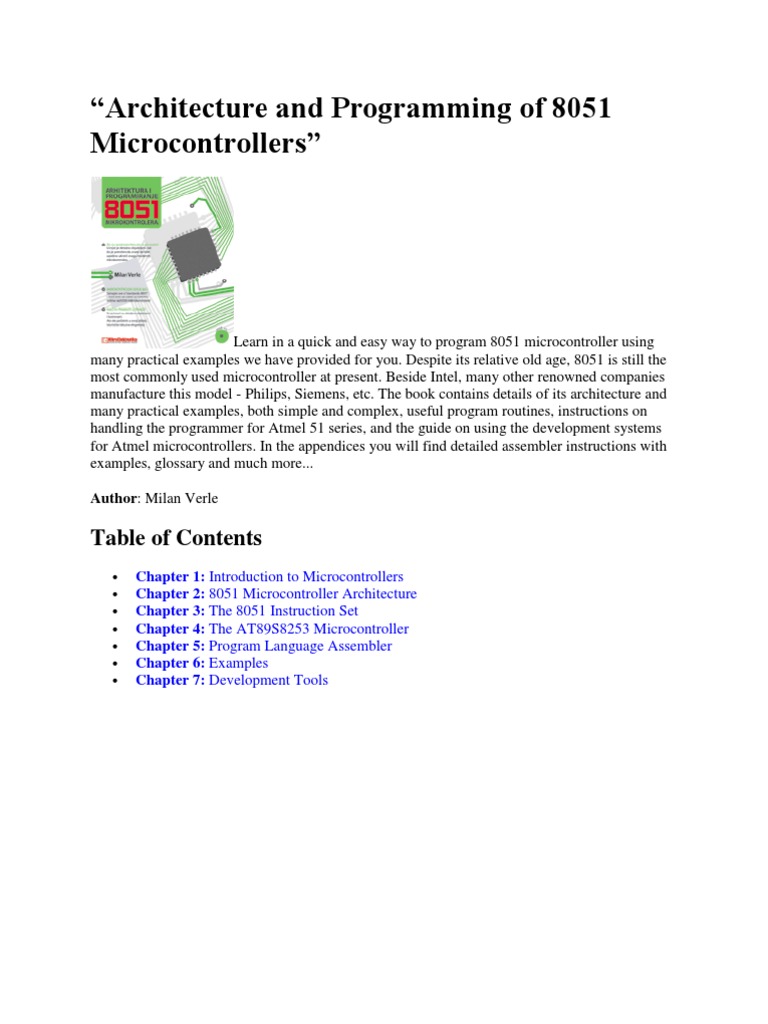 Architecture and Programming of 8051 Microcontrollers | PDF ...