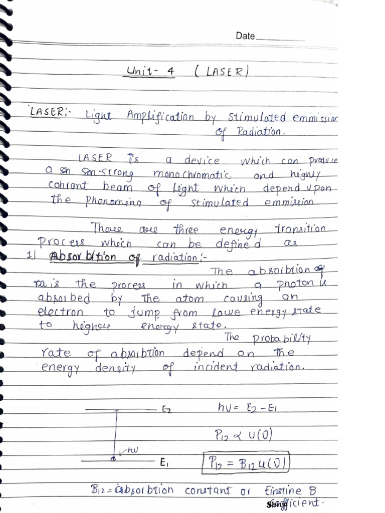 Physics Unit 4 Aktu Notes Pdf Optical Fiber Laser