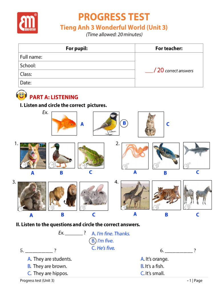 Progress Test: English Unit 3 Guide | PDF