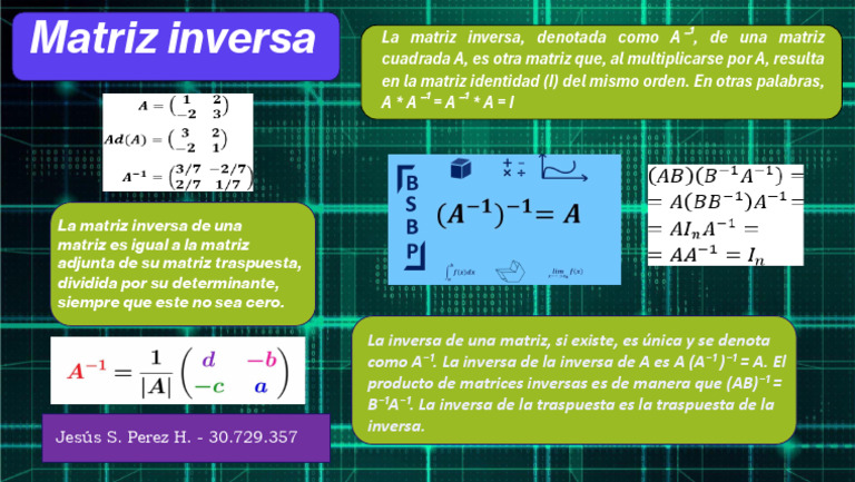 Conceptos Clave de Matriz Inversa | PDF