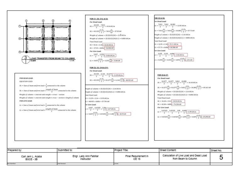 Live and Dead Load Calculation Guide | PDF | Structural Engineering ...