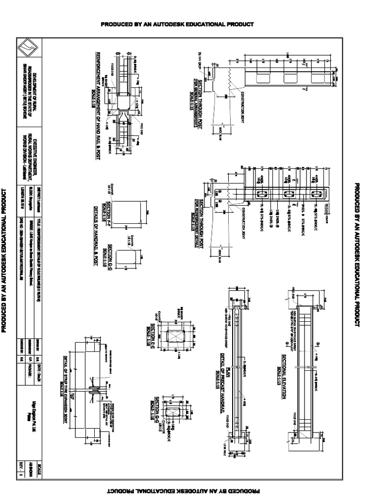 Detail of Dranage Spout, RCC Railing & Bearing-Railing 1 | PDF