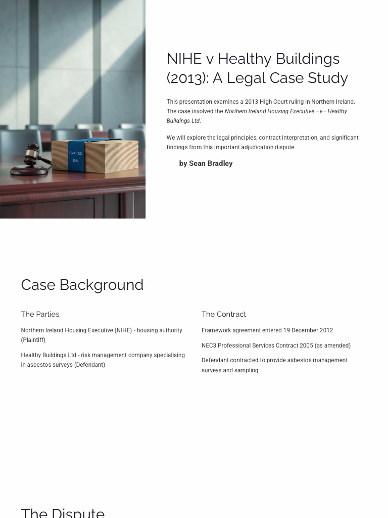 NIHE v Healthy Buildings: Legal Case Analysis | PDF | Employment ...