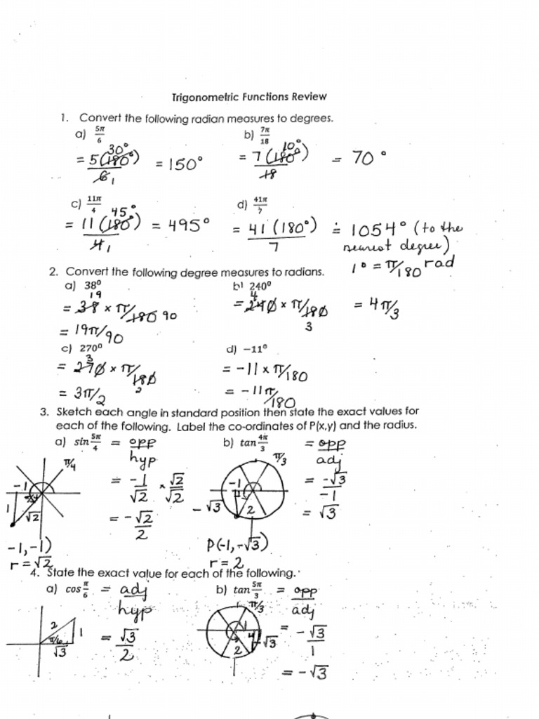 D9 L3 Trig Review Answers | PDF