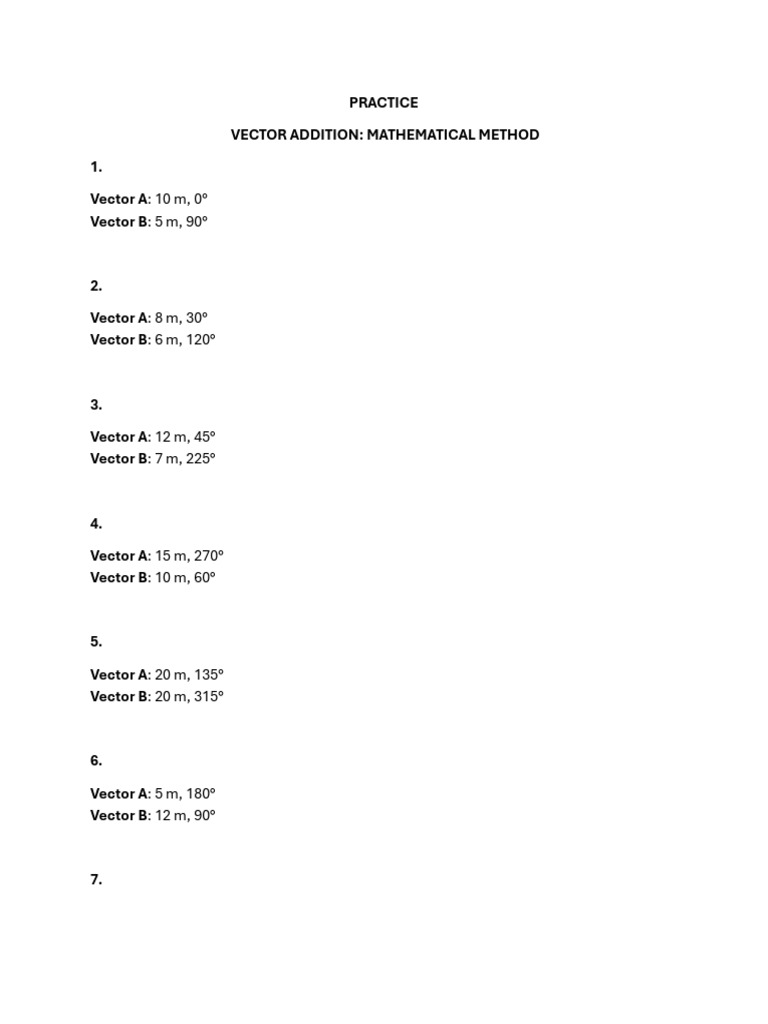 Vector Addition Practice Worksheet 2 Pdf