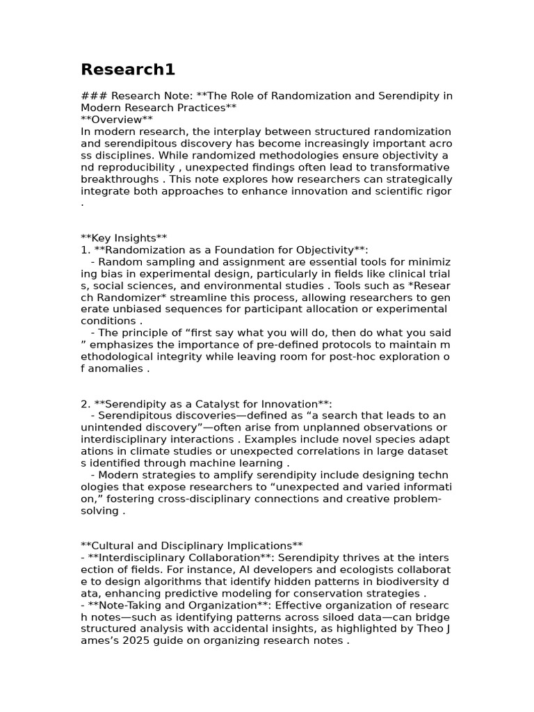 Randomization and Serendipity in Research | PDF | Methodology | Machine ...