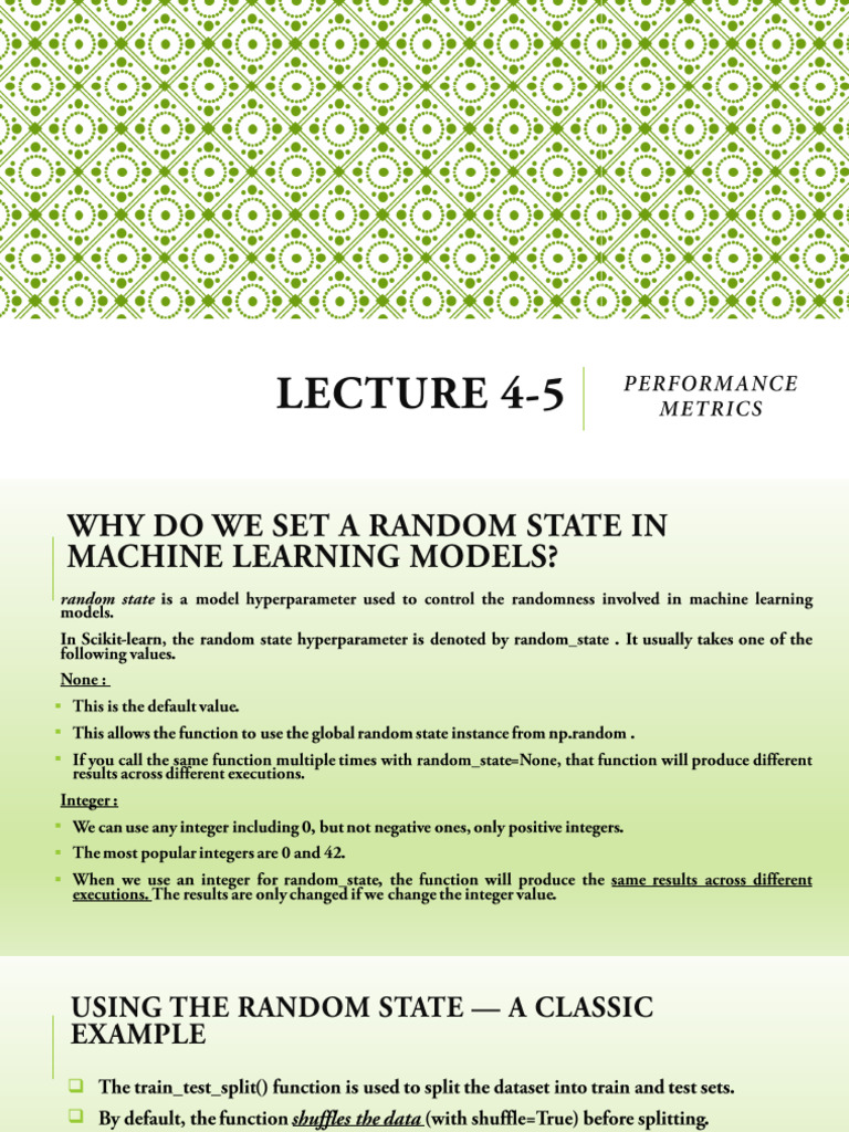 Understanding Random State in ML Models | PDF