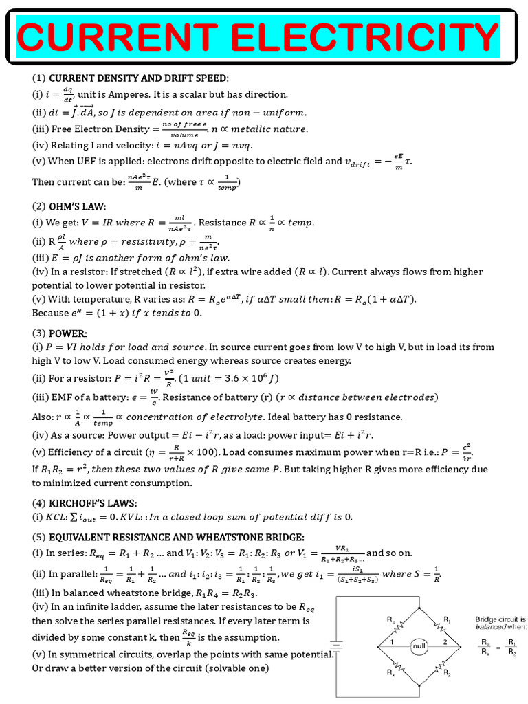 Current Electricity | PDF | Electricity | Electrical Engineering