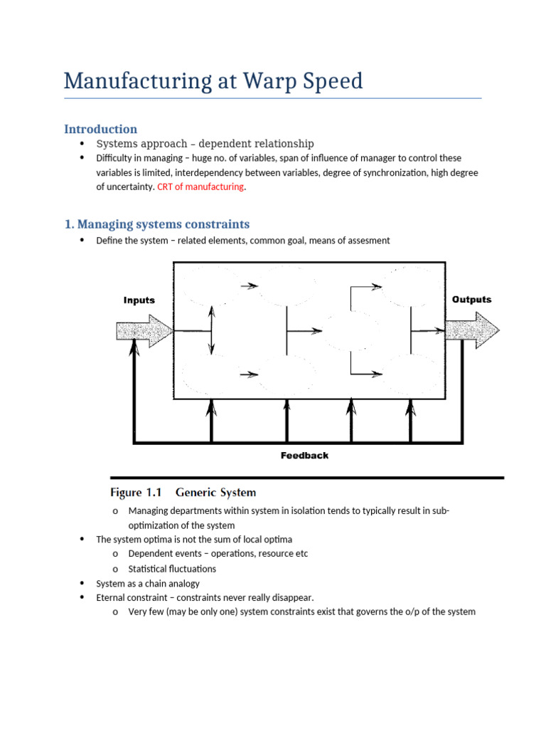 Manufacturing Constraints and Scheduling | PDF | System | Mathematical ...