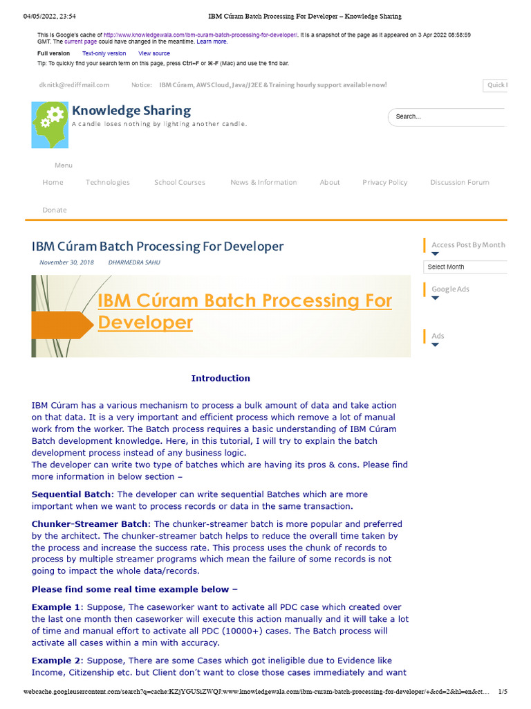 IBM Cúram Batch Processing Guide | PDF | Computer File | Databases