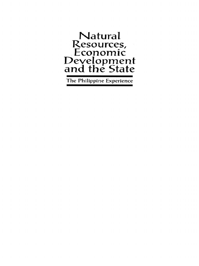 Natural Resources Economic Development and The State - Germelino M ...