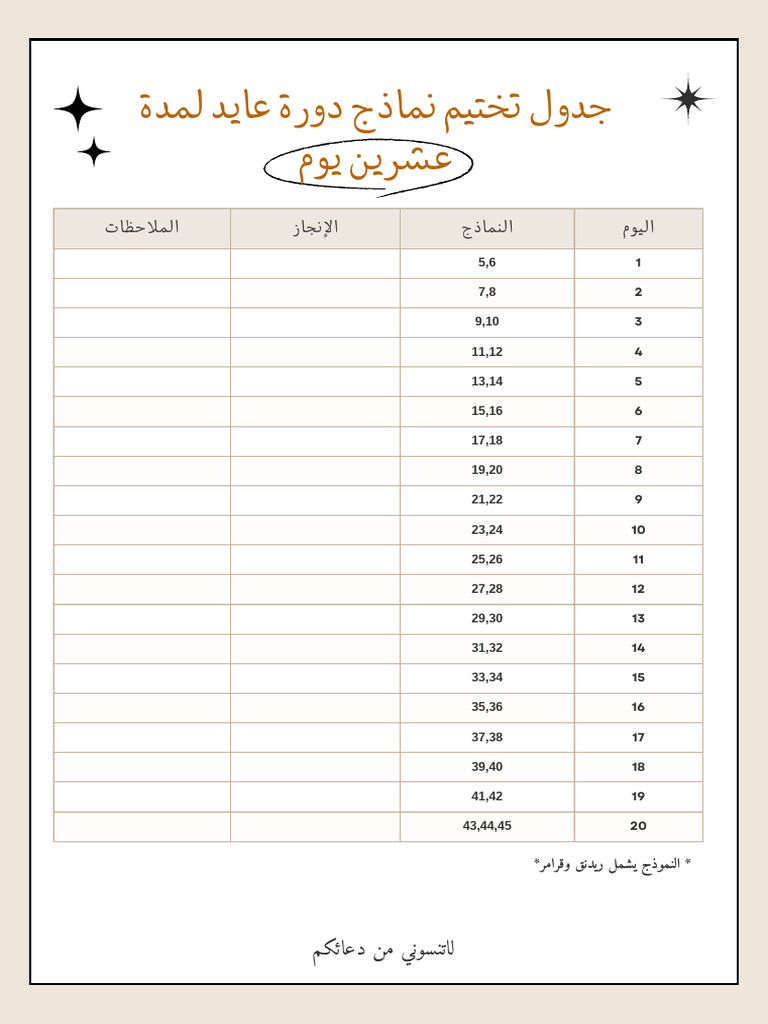 ⁨جدول تختيم دورة عايد ادعولي⁩ | PDF