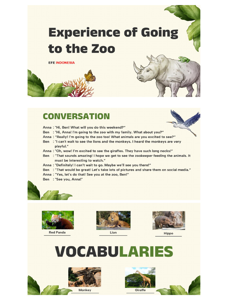 Sd-Experience of Going To The Zoo | PDF
