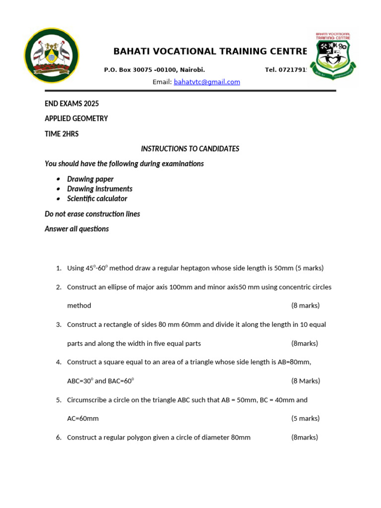 Applied Geometry End Term | PDF