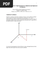 Section 9.7/12.8: Triple Integrals in Cylindrical and Spherical Coordinates