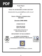 Download ROLE OF ADVERTISING IN FMCG SECTOR final by dheerajkumarrajput SN88218777 doc pdf