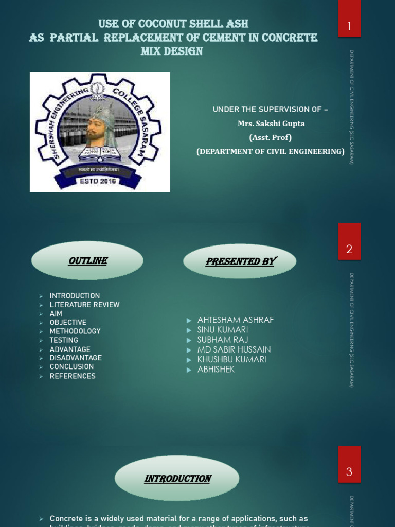 Coconut Shell Ash in Concrete Mix Design | PDF | Concrete | Cement