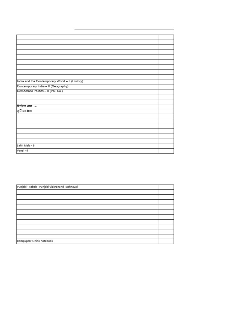 G.D. Goenka Class 9 Book & Notebook List | PDF