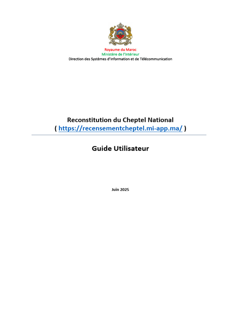 Guide de Reconstitution du Cheptel National | PDF | Mot de passe