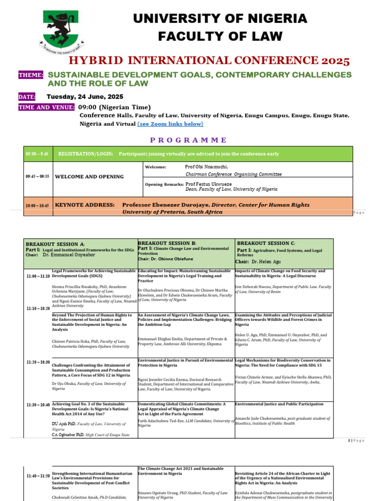 Sustainable Development Goals Conference 2025 | PDF | Nigeria ...